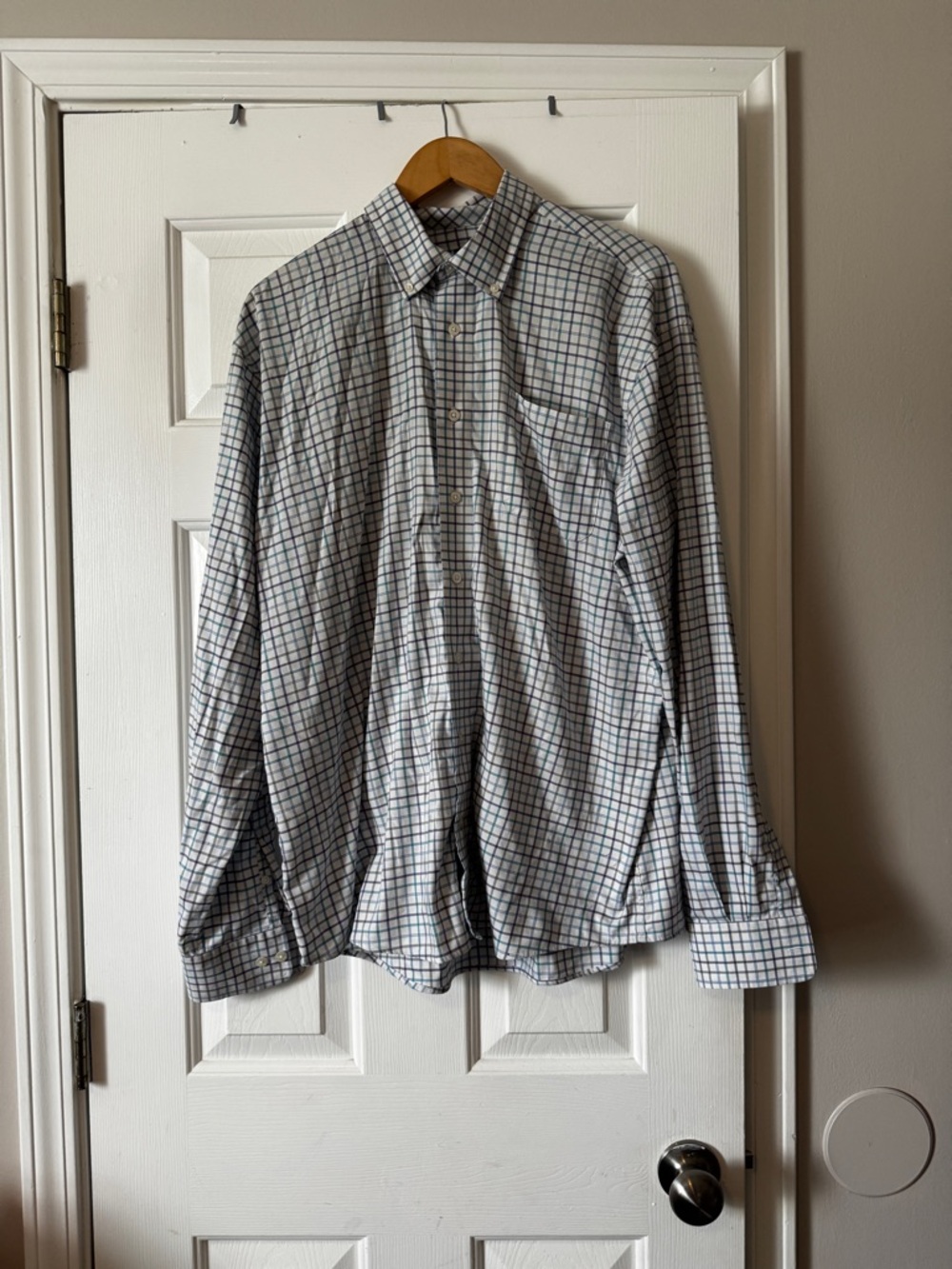 johnnie-O Men’s Large PREP-FORMANCE Plaid Long Sleeve Button-Down Shirt